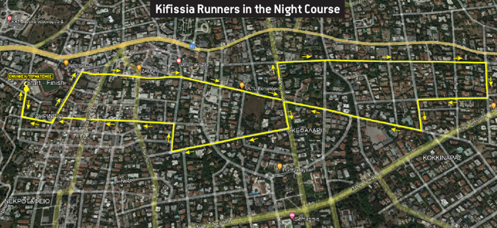 Kifisia runners in the night χάρτης