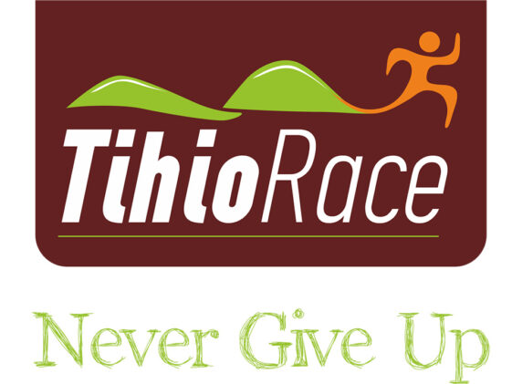 Λογότυπο Tihio race με μήνυμα never give up