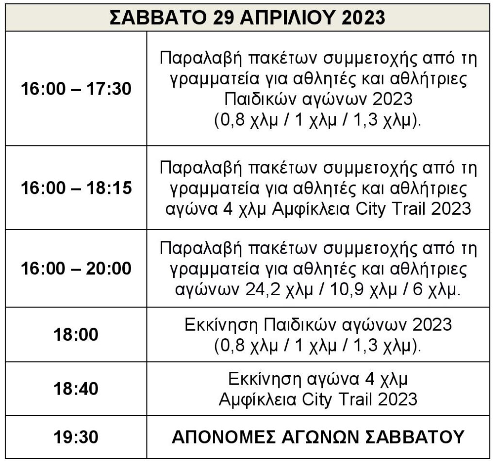 Μονοπάτι Παρνασσού 2023 - Πρόγραμμα Σαβάτου